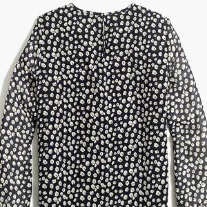 J Crew Smocked Long Sleeve Top in Lavinia Ditsy Navy Mult 6